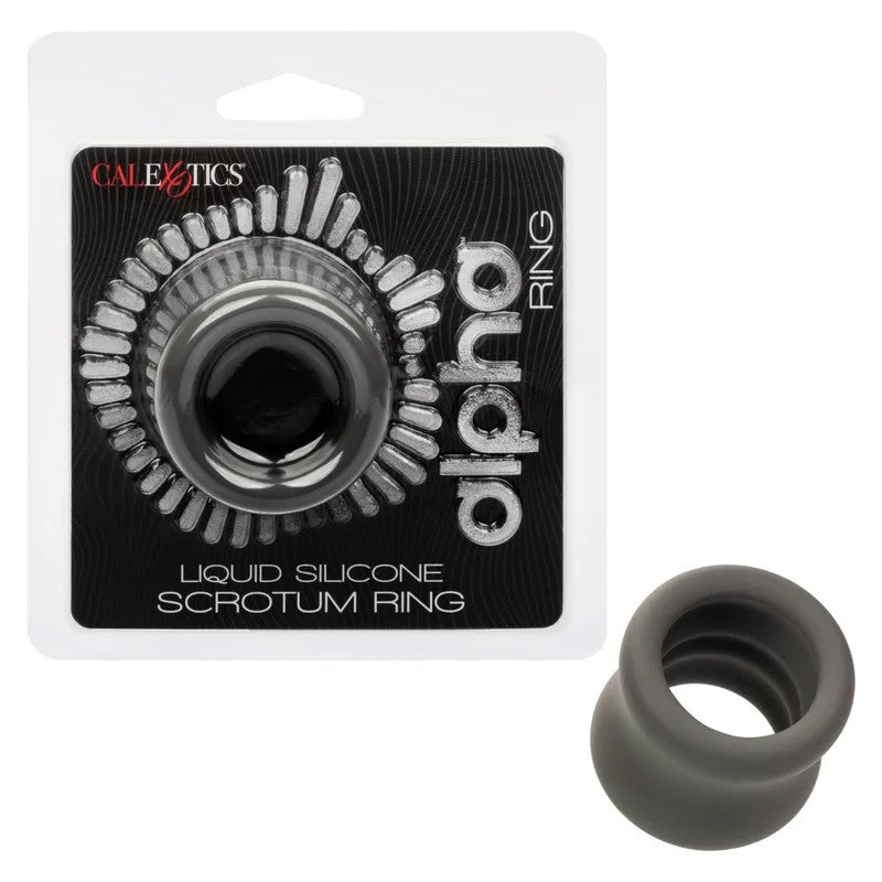 Calexotics–AlphaRingLiquidSiliconeScrotumRing(Grey)