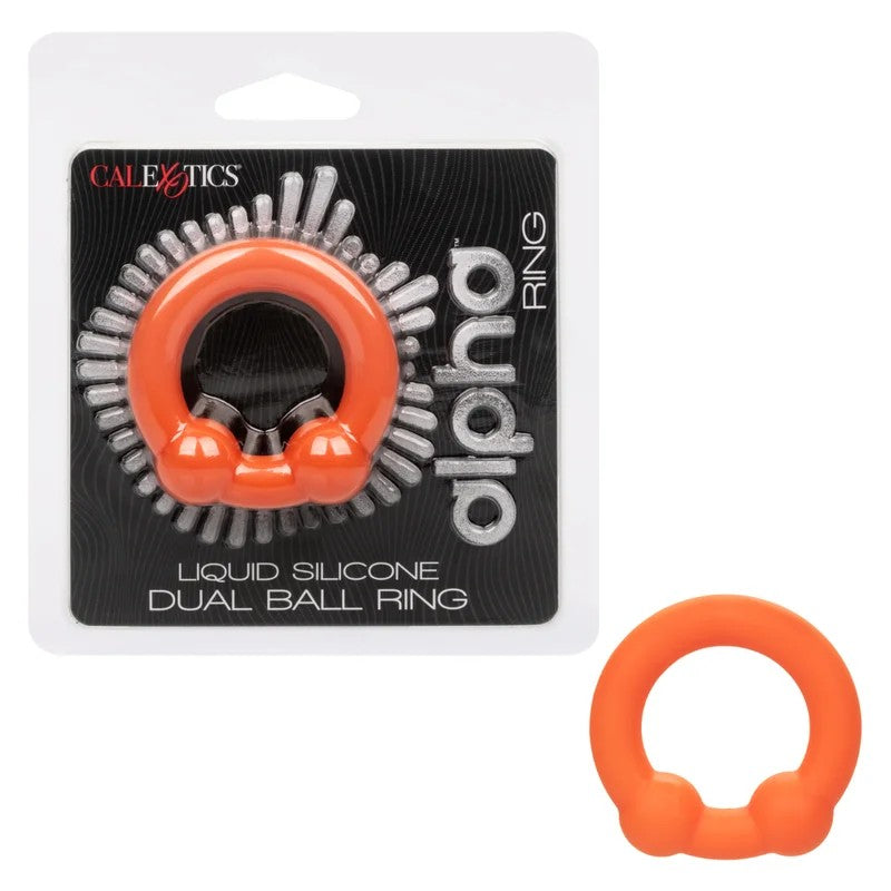 Calexotics–AlphaRingLiquidSiliconeDualBallRing(Orange)