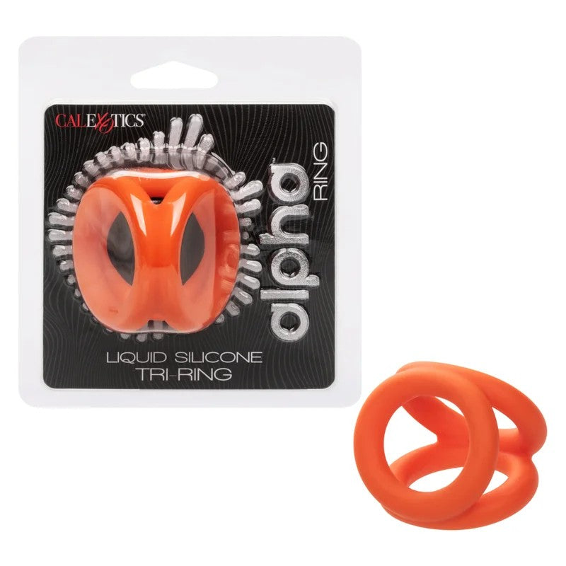 Calexotics–AlphaRingLiquidSiliconeTri-Ring(Orange)