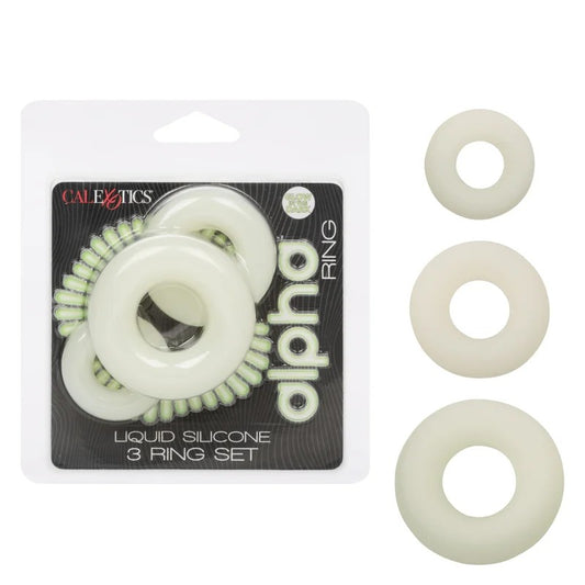 Calexotics–AlphaRingLiquidSilicone3RingSet(Glow-In-The-DarkGreen)