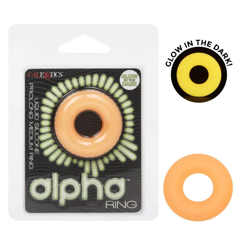 Calexotics–AlphaRingLiquidSiliconeProlongMediumRing(Glow-In-The-DarkOrange)
