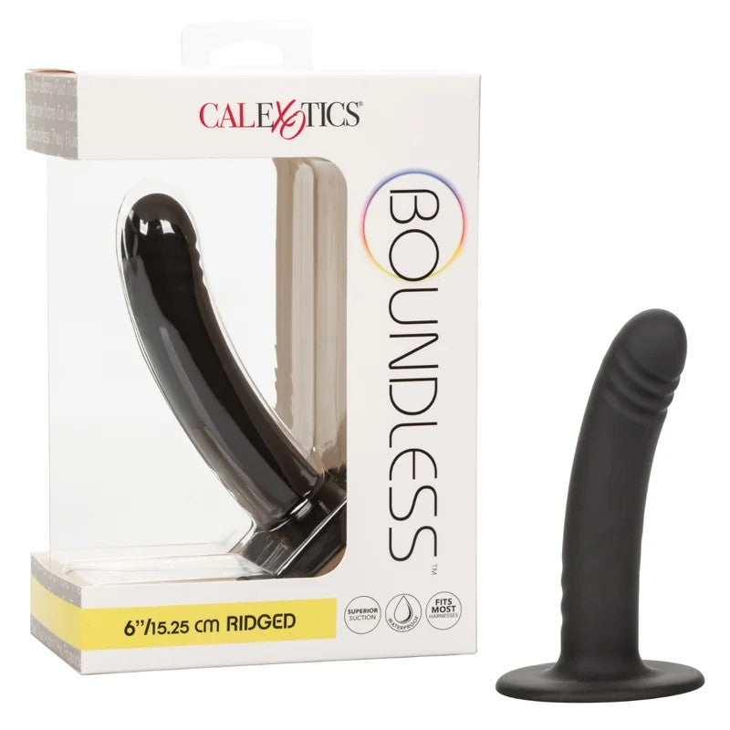 Calexotics–Boundless6″RidgedPeggingDong(Black)