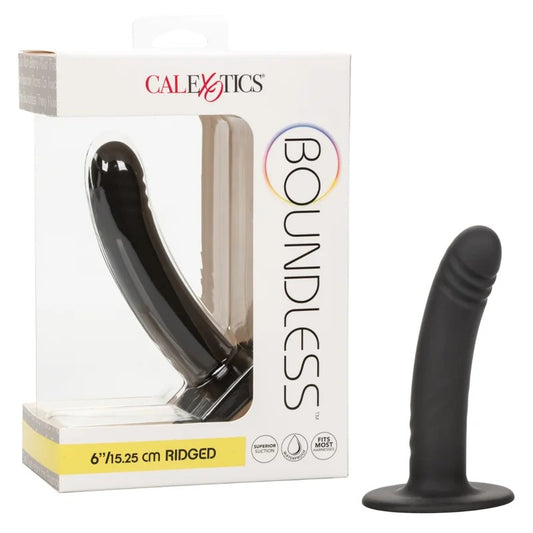 Calexotics–Boundless6″RidgedPeggingDong(Black)