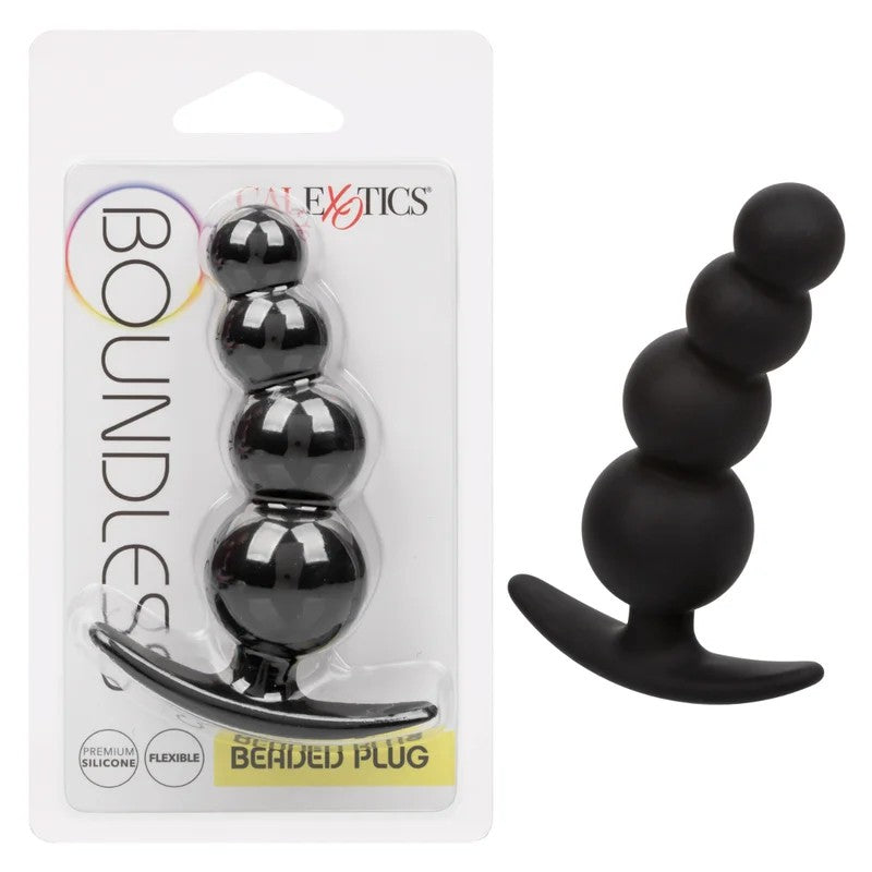 Calexotics–BoundlessBeadedMiniSiliconeAnalPlug(Black)