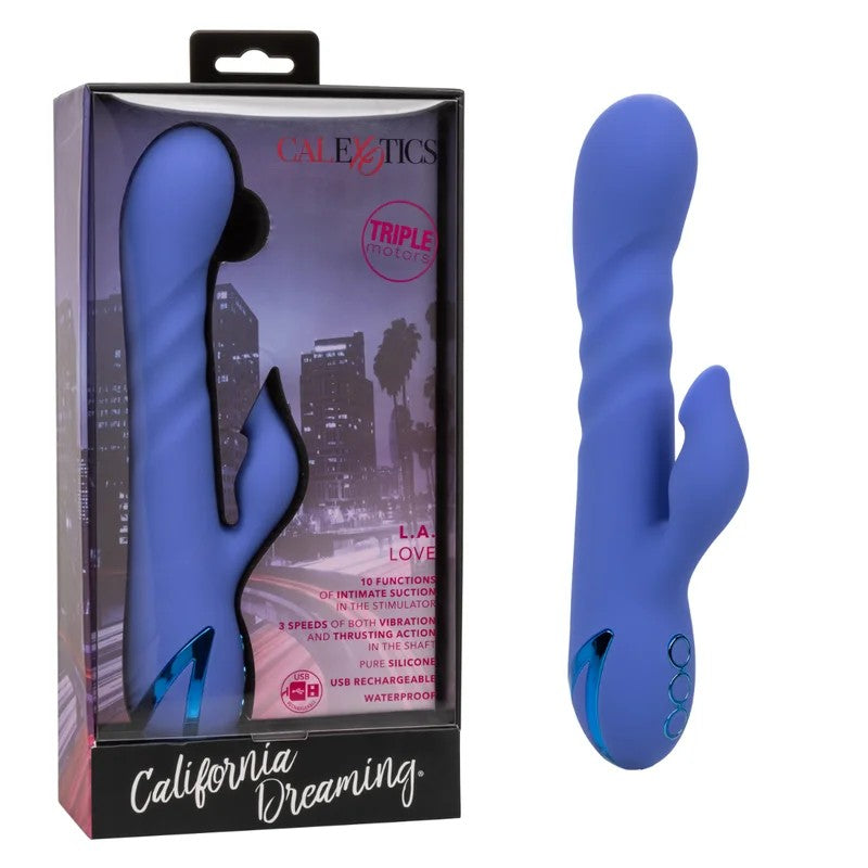 Calexotics–CaliforniaDreaming“L.A.Love”ThrustingSuctionRabbitVibrator(Blue)
