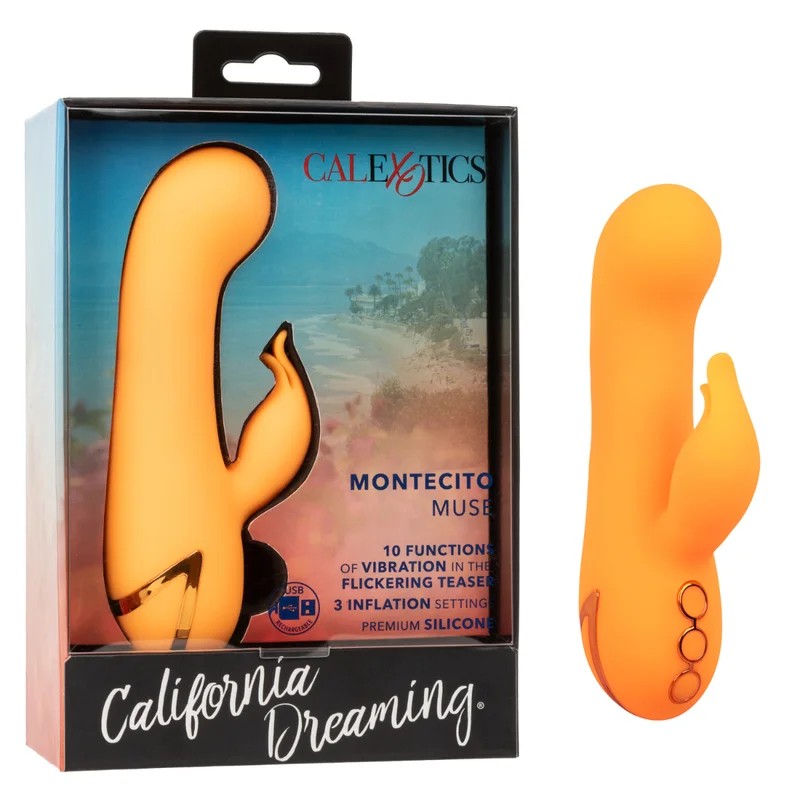 Calexotics–CaliforniaDreamingMontecitoMuseCompactInflatingRabbitVibrator(Orange)