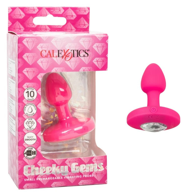 Calexotics–CheekyGemsRechargeableVibratingGemPlug–Small(Pink)