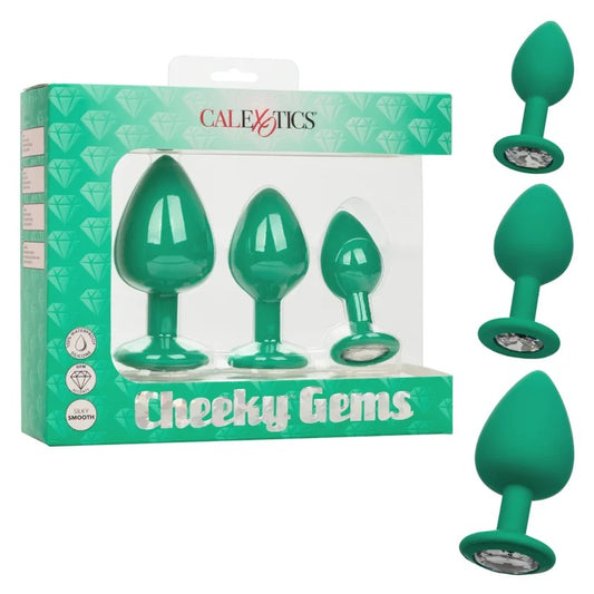 Calexotics–CheekyGemsSiliconeGemButtPlugTrio(Green)