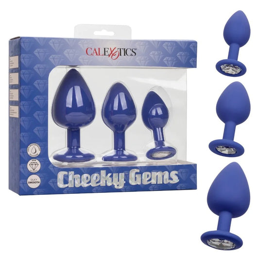 Calexotics–CheekyGemsSiliconeGemButtPlugTrio(Purple)