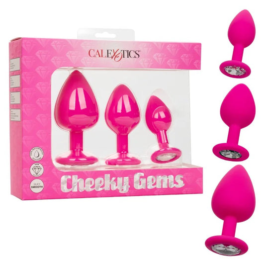 Calexotics–CheekyGemsSiliconeGemButtPlugTrio(Pink)