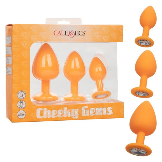 Calexotics–CheekyGemsSiliconeGemButtPlugTrio(Orange)