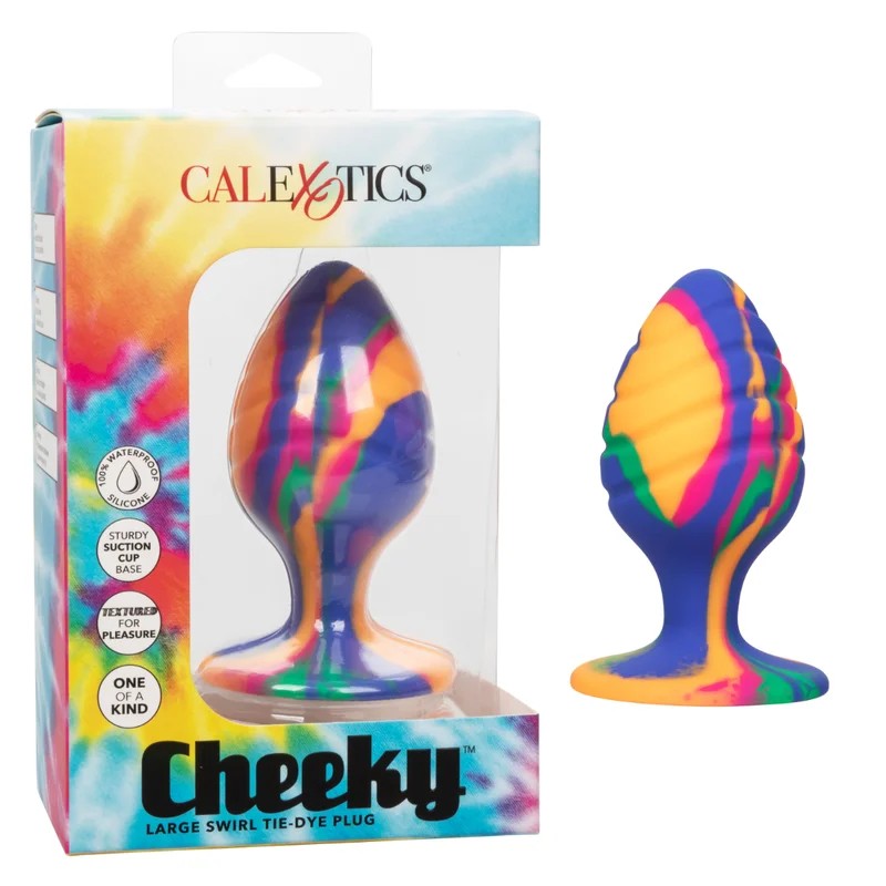 Calexotics–CheekySwirlTie-DyeSiliconeAnalPlug–Large(Multicoloured)