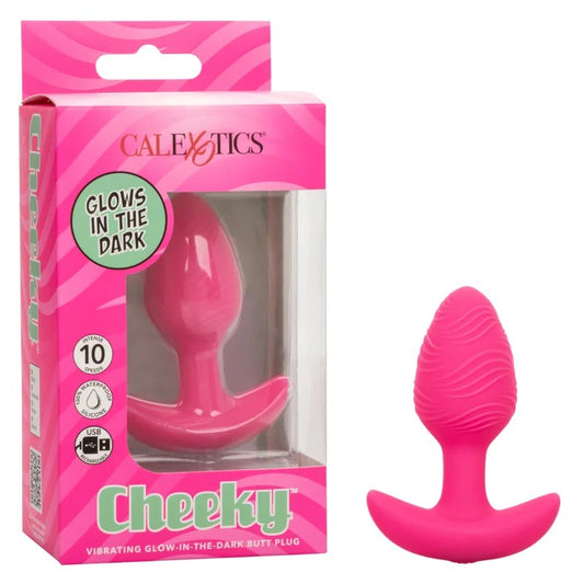 Calexotics–CheekyVibratingGlow-In-The-DarkSmallButtPlug(Pink)