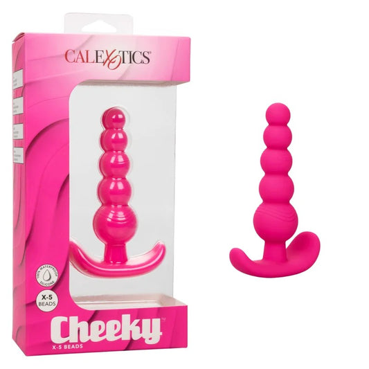 Calexotics–CheekyX5BeadedSiliconeAnalPlug(Pink)