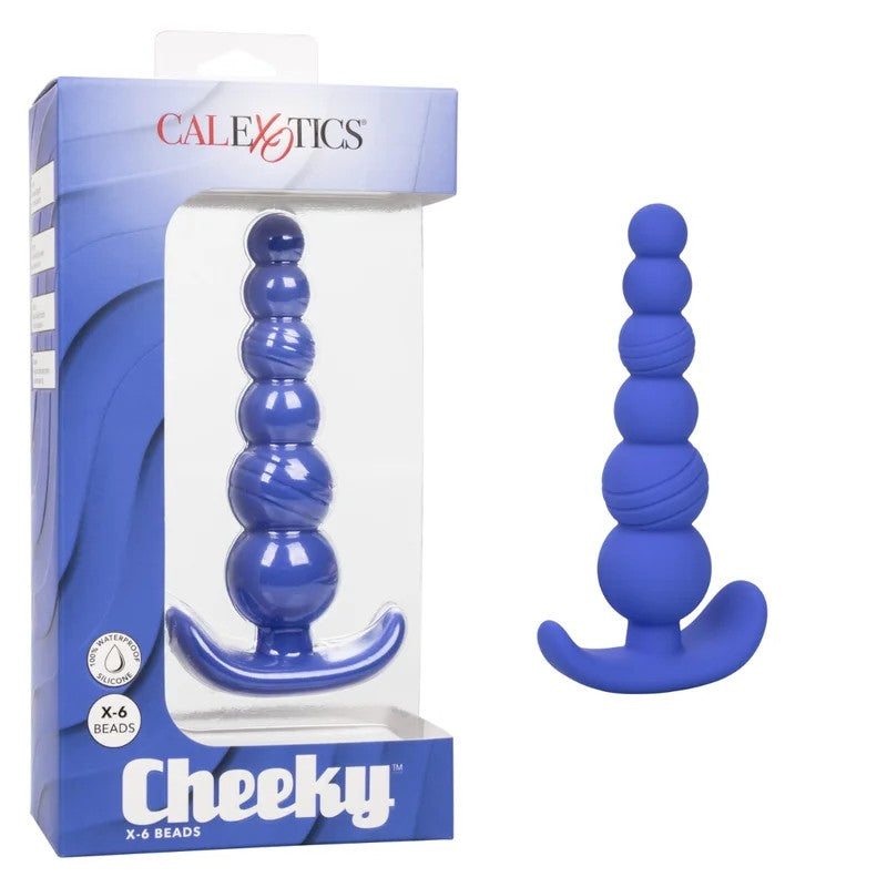 Calexotics–CheekyX6BeadedSiliconeAnalPlug(Blue)