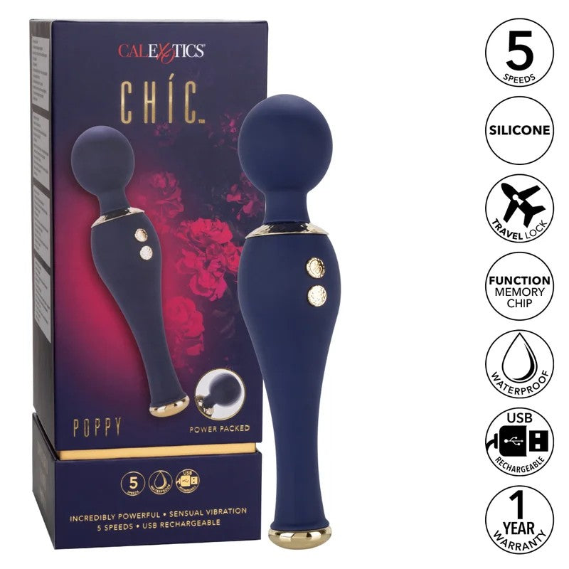 Calexotics–Chic“Poppy”RechargeableWand(Navy)