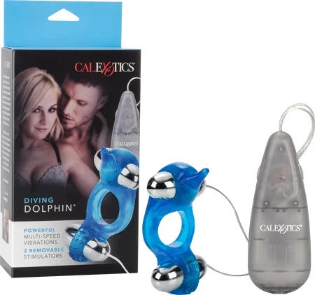 Calexotics–DivingDolphinDualVibeCockring(Blue)