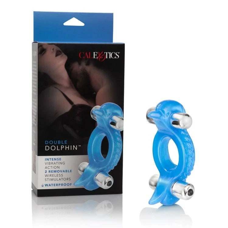 Calexotics–DoubleDolphinCockRing(Blue)