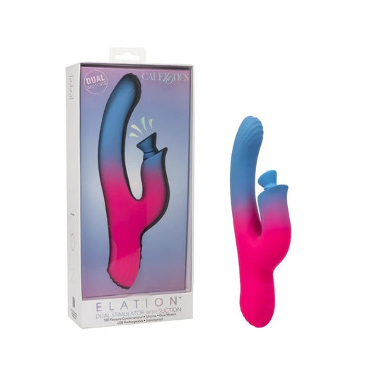 Calexotics–Elation™DualStimulatorwithSuctionVibrator–(Pink/Blue)
