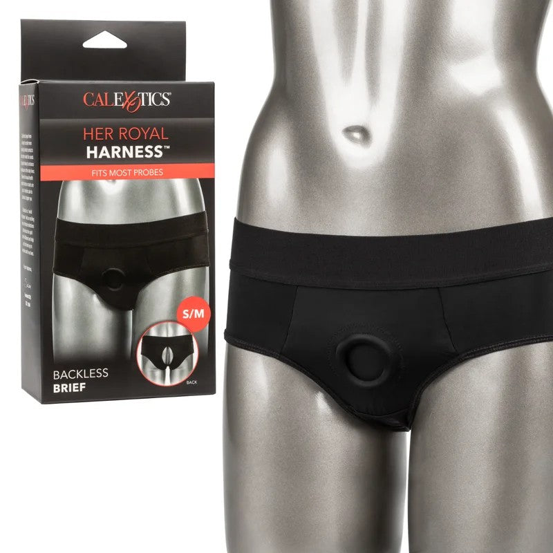 Calexotics–HerRoyalHarnessBacklessBrief–S/M(Black)