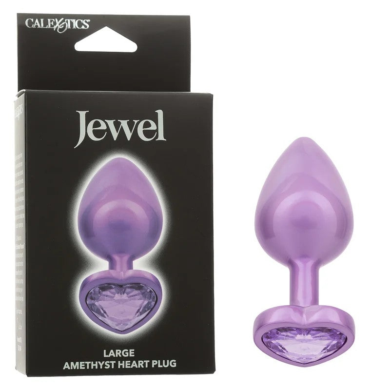 Calexotics–JewelAmethystHeartButtPlug–Large(Purple)