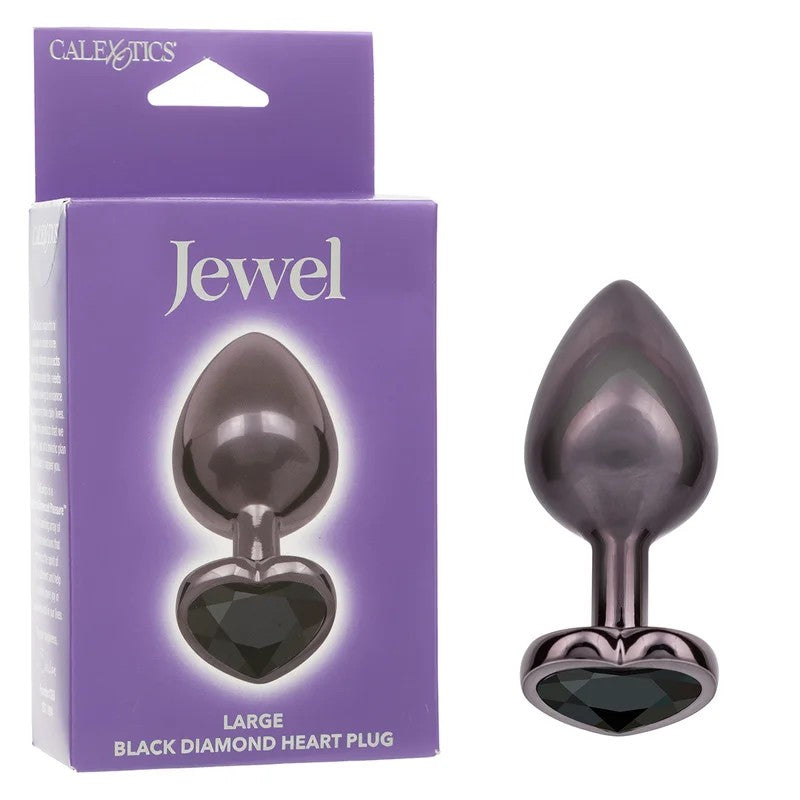 Calexotics–JewelBlackDiamondHeartButtPlug–Large(Black)