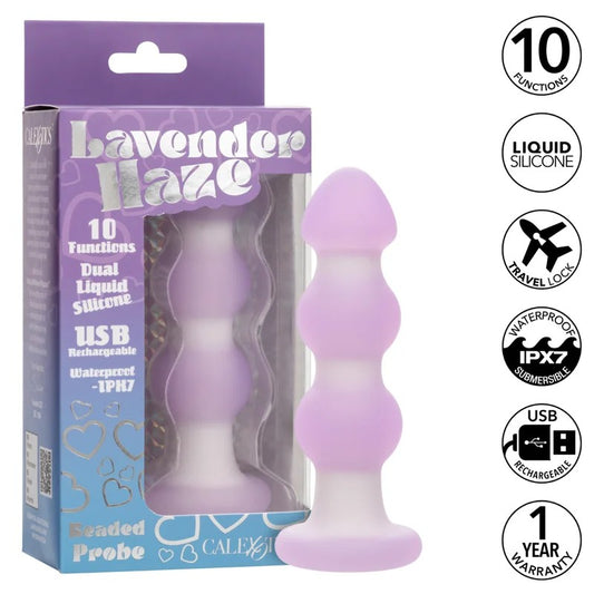 Calexotics–LavenderHazeBeadedProbe10FunctionAnalPlug(Purple)