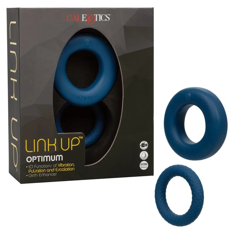 Calexotics–LinkUp“Optimum”VibratingCockRingandGirthEnhancerDuo(Blue)