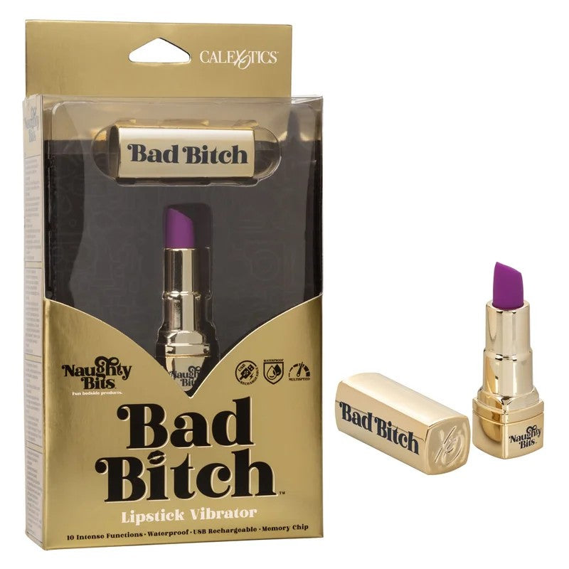 Calexotics–NaughtyBits‘BadBitch”RechargeableLipstickVibrator(Gold/Purple)