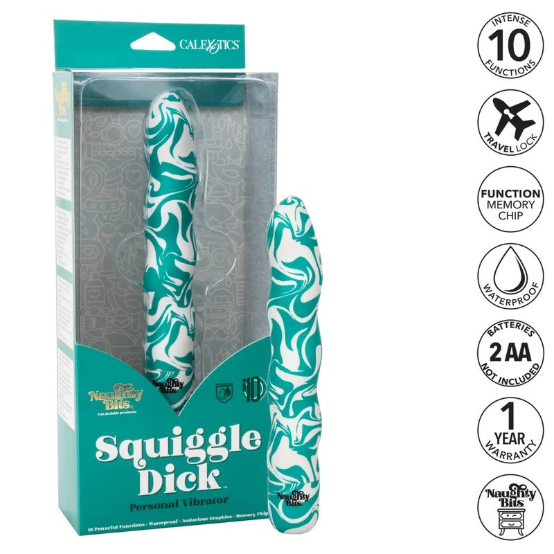 Calexotics–NaughtyBits”SquiggleDick”Vibrator(Green/White)
