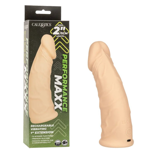 Calexotics–PerformanceMaxxRechargeableVibrating7InchPenisExtension(LightFlesh)