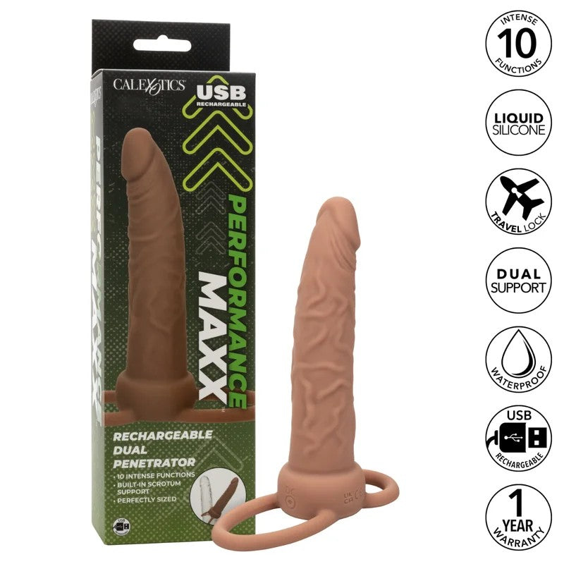 Calexotics–PerformanceMaxxRechargeableDualPenetrator(BrownFlesh)