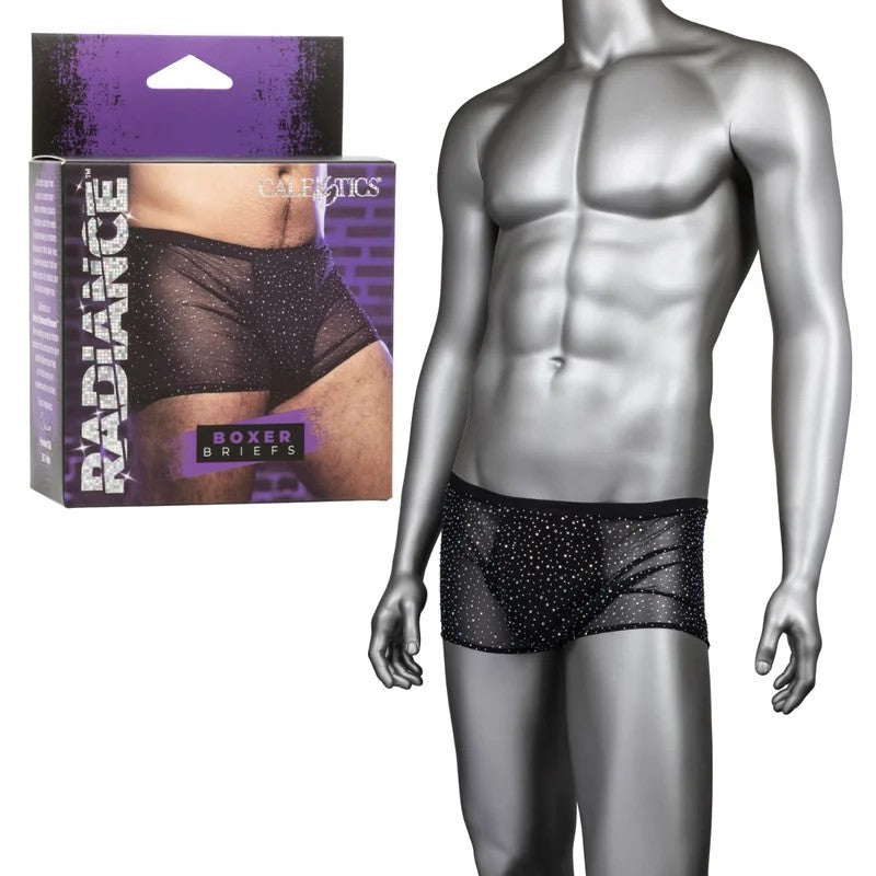 Calexotics–RadianceMaleRhinestoneBoxerBriefs–OS(Black)