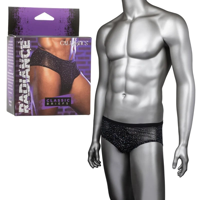 Calexotics–RadianceMaleRhinestoneClassicBriefs–OS(Black)