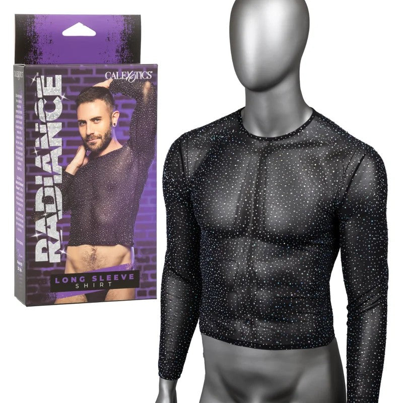 Calexotics–RadianceMaleRhinestoneLongSleeveShirt–OS(Black)