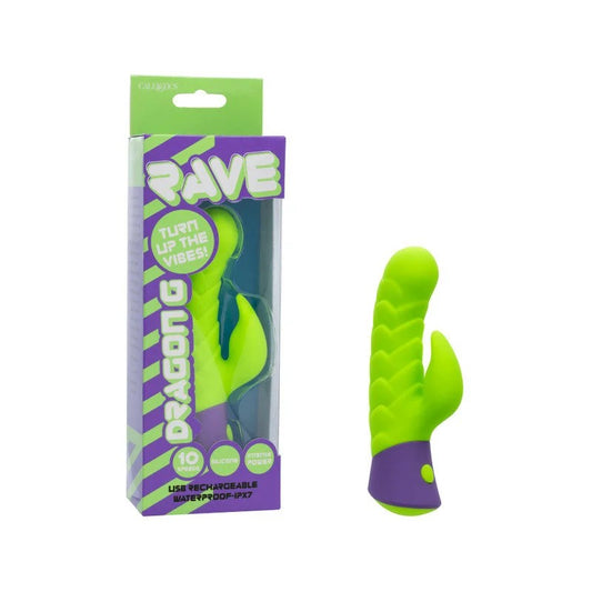 Calexotics–RaveDragonGRechargeableRabbitVibrator–(Green)