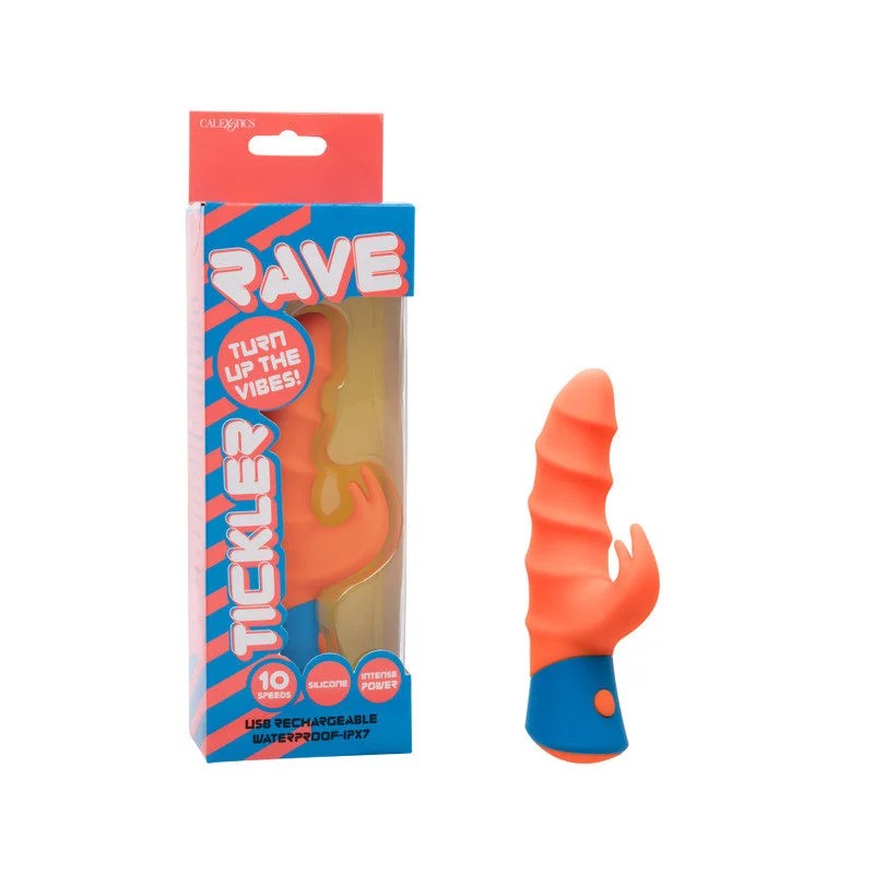 Calexotics–RaveTicklerRechargeableRabbitVibrator–(Orange)