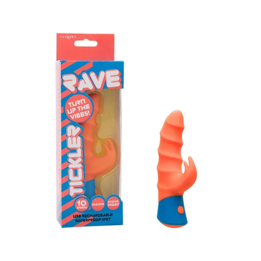 Calexotics–RaveTicklerRechargeableRabbitVibrator–(Orange)