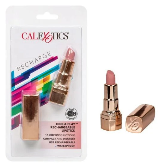 Calexotics–RechargeableHide&PlayLipstickVibrator(NudeBlush)