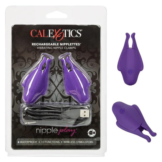 Calexotics–RechargeableNippettesVibratingNippleClamps(Purple)