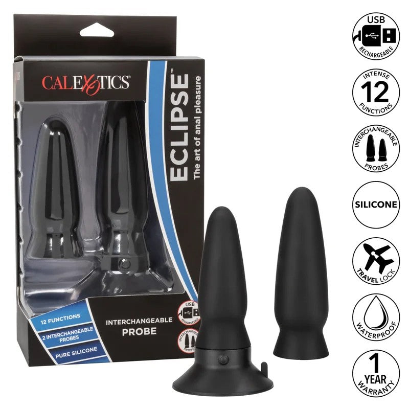 Calexotics–RechargeablePlugwith2InterchangeableProbes(Black)
