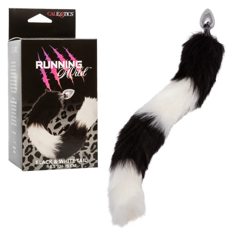 Calexotics–RunningWildLongTailButtPlug(Black&White)