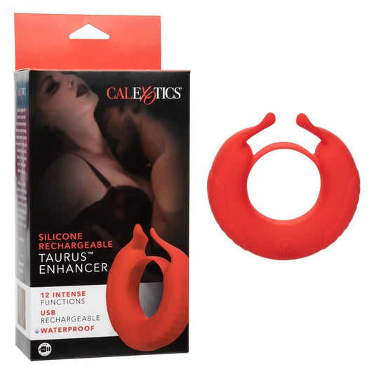 Calexotics–SiliconeDualMotorVibratingTaurusEnhancerRing(Red)