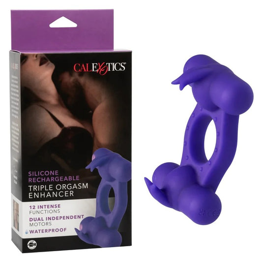 Calexotics–SiliconeRechargeableTripleOrgasmEnhancer(Purple)