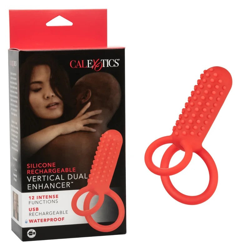 Calexotics–SiliconeRechargeableVerticalDualEnhancer(Red)