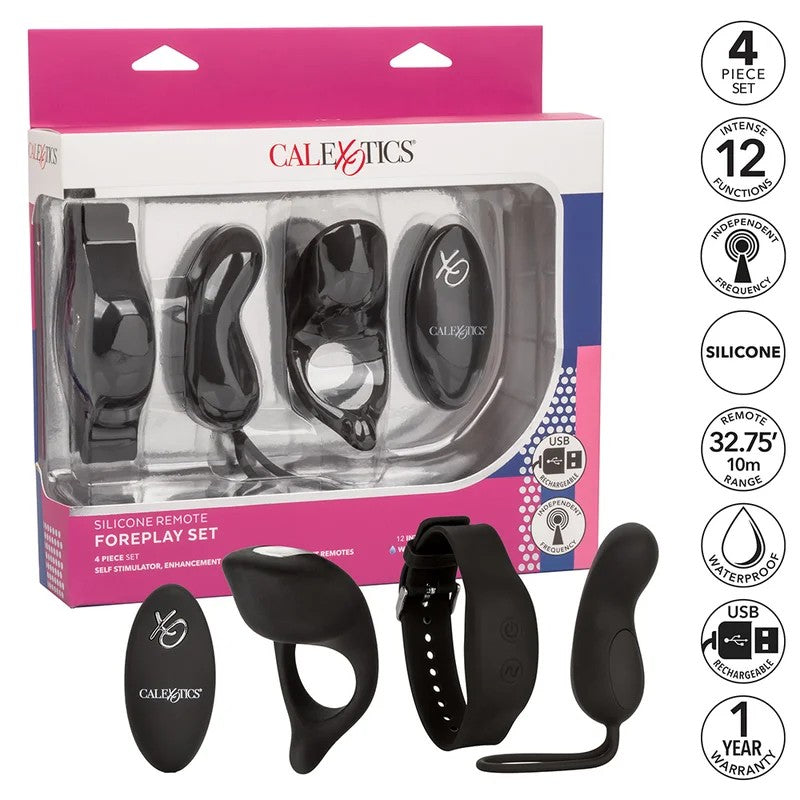 Calexotics–SiliconeRemoteForeplaySetwith2WirelessToys(Black)