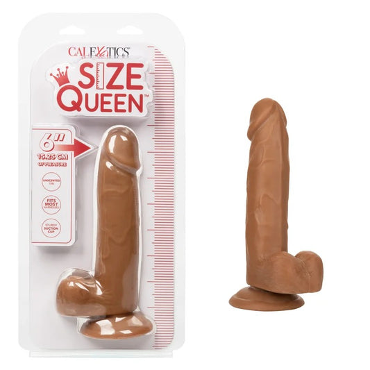 Calexotics–SizeQueen6″DongwithBalls(BrownFlesh)