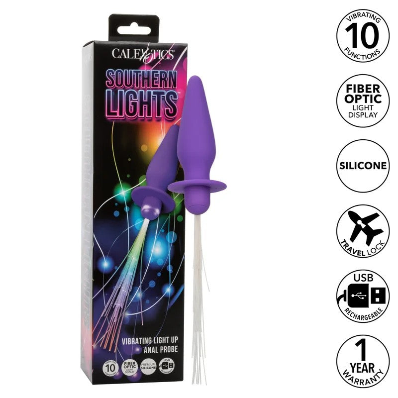 Calexotics–SouthernLightsFibreOpticVibratingLightUpAnalProbe(Purple)