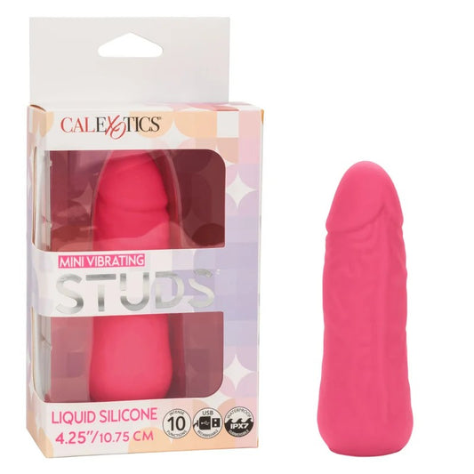 Calexotics–StudsNeonSiliconeMiniVibrating4.25″Vibrator(NeonPink)