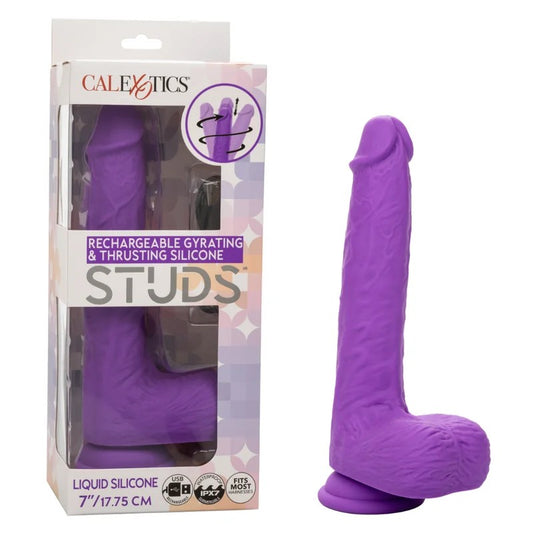 Calexotics–StudsSilicone7″Gyrating&ThrustingDong(NeonPurple)